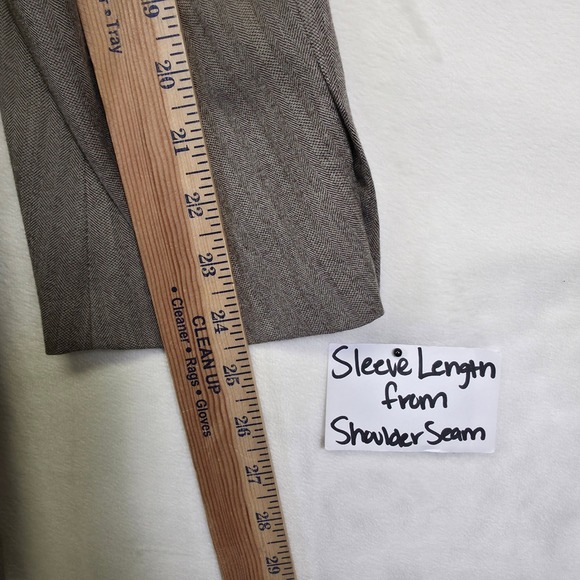 Brooks Brothers Sport Coat Mens 44R Gray Brown Wool Herringbone Blazer Tweed - Picture 8 of 16